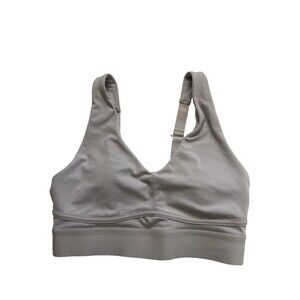Fabletics Gray Active Workout Sports Bra Size Medium with Pads